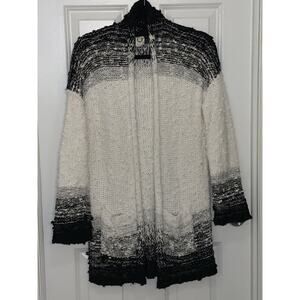 Anthropologie Akemi+Kin Long Cardigan Cottagecore Pockets Open Front Cream XS